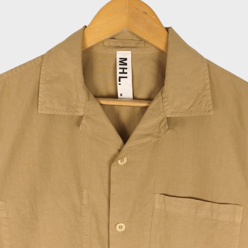 MHL MARGARET HOWELL Men's Beige Cotton Short Sleeved Shirt