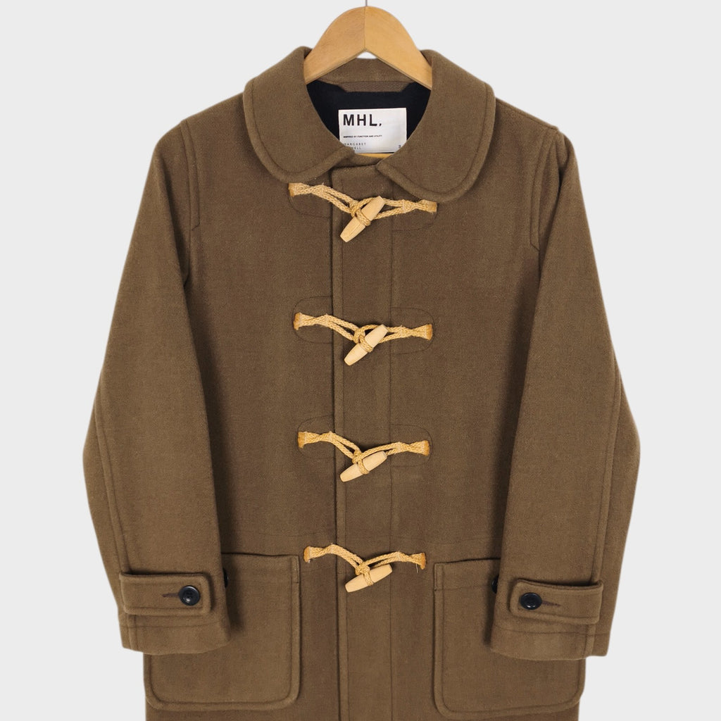 MHL MARGARET HOWELL Women's Brown 100% Wool Duffle Coat