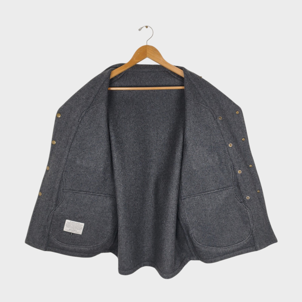 SENELIER Men's Made in Japan Grey Wool Toolbox Painter Jacket