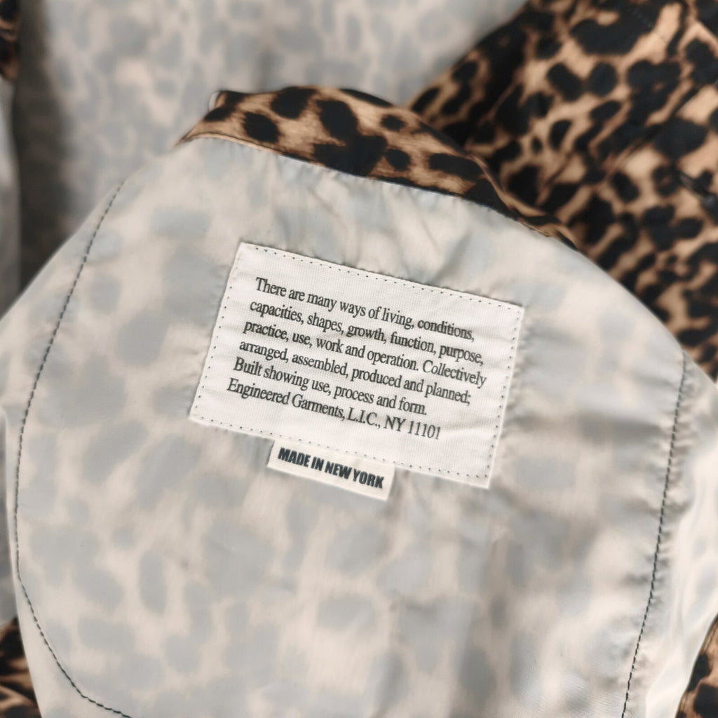 ENGINEERED GARMENTS Men's Made in USA Leopard Print Cardigan Jacket