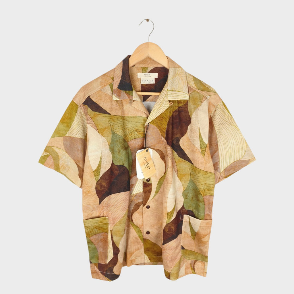 NORBIT BY HIROSHI NOZAWA Men's Leaf Camo Aloha Shirt