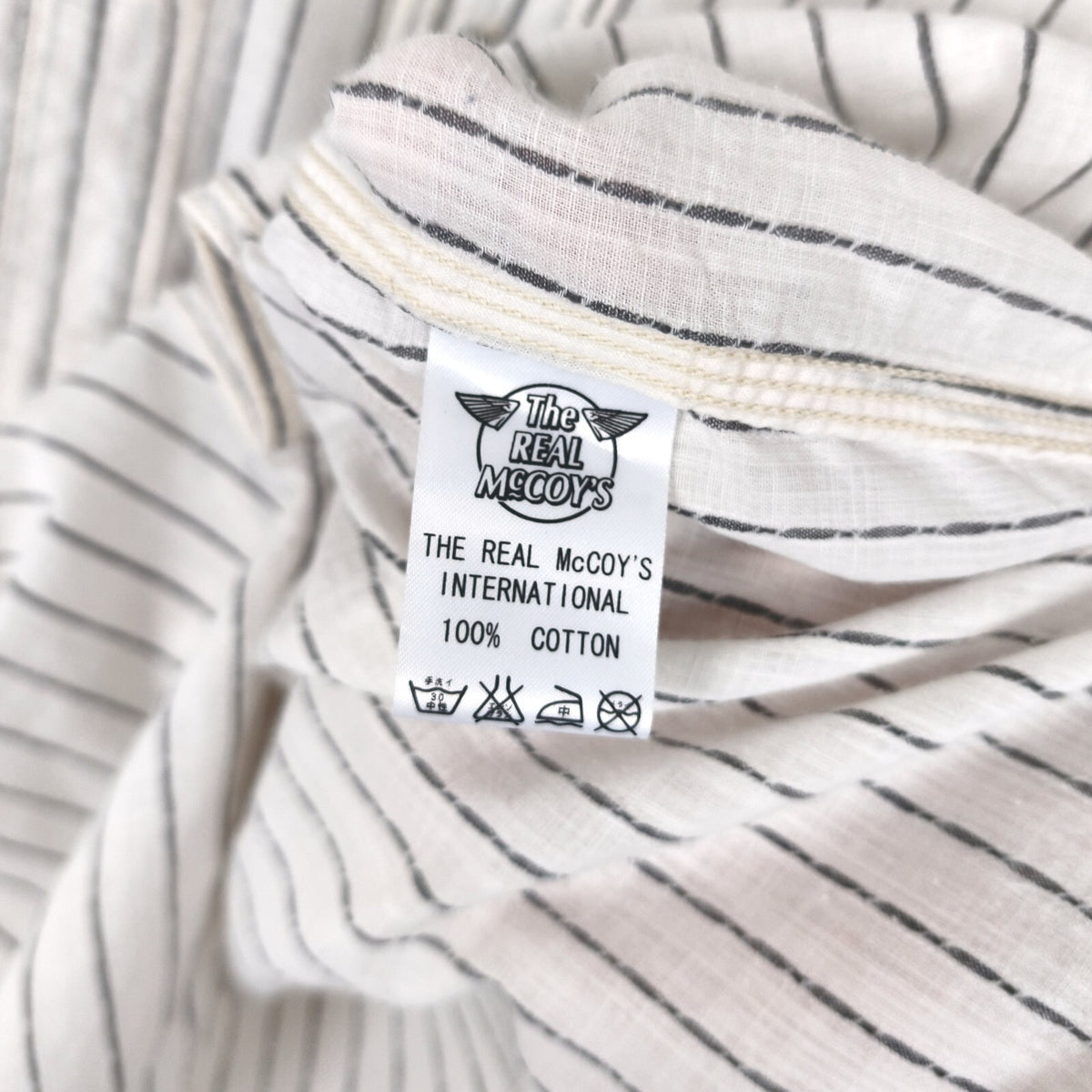 THE REAL MCCOY'S Men's Made in Japan Double Diamond Striped Cotton Shirt