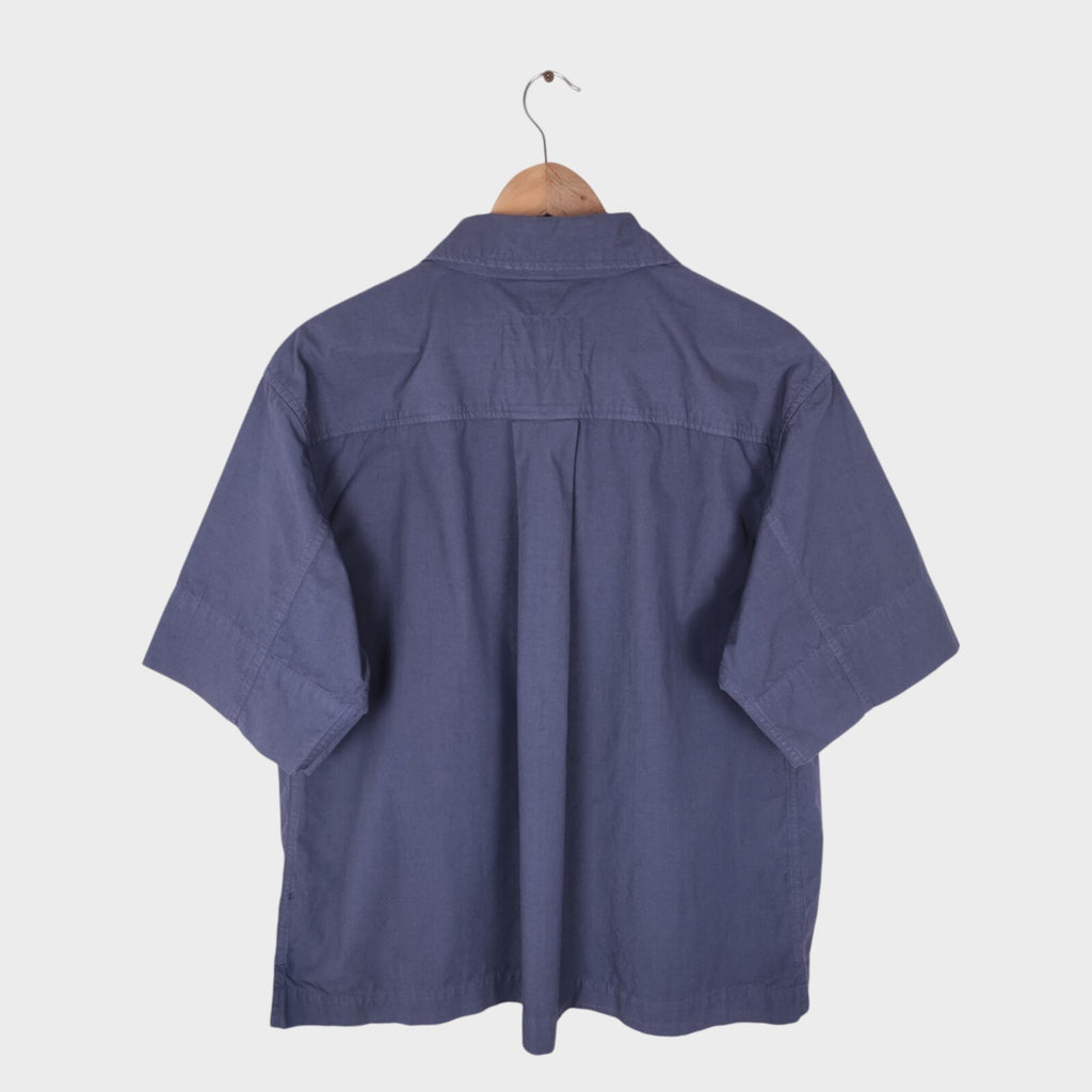 MHL MARGARET HOWELL Men's Blue Cotton Boxy Fit Pullover Shirt