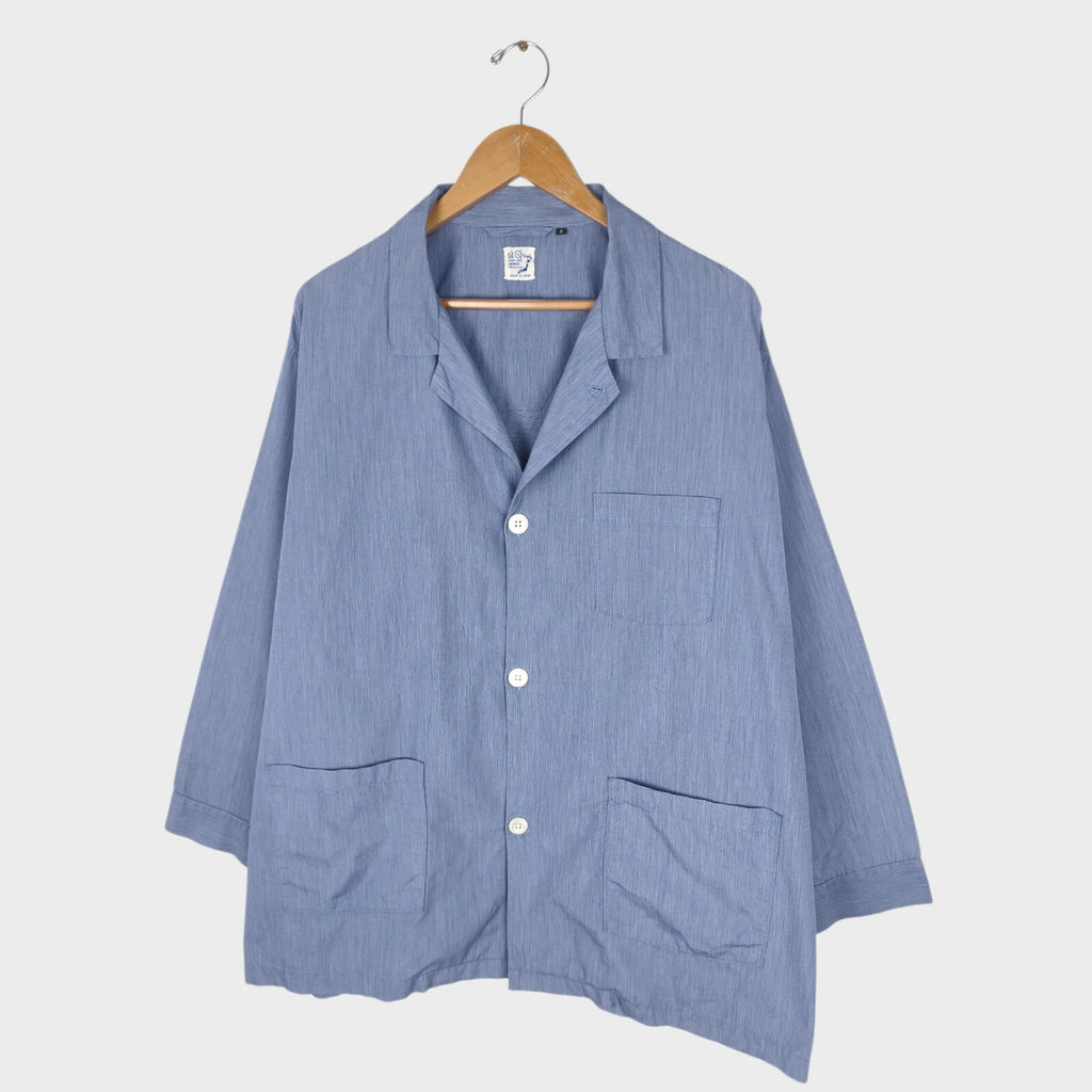 ORSLOW Men's Made in Japan Blue Pajama Overshirt Jacket