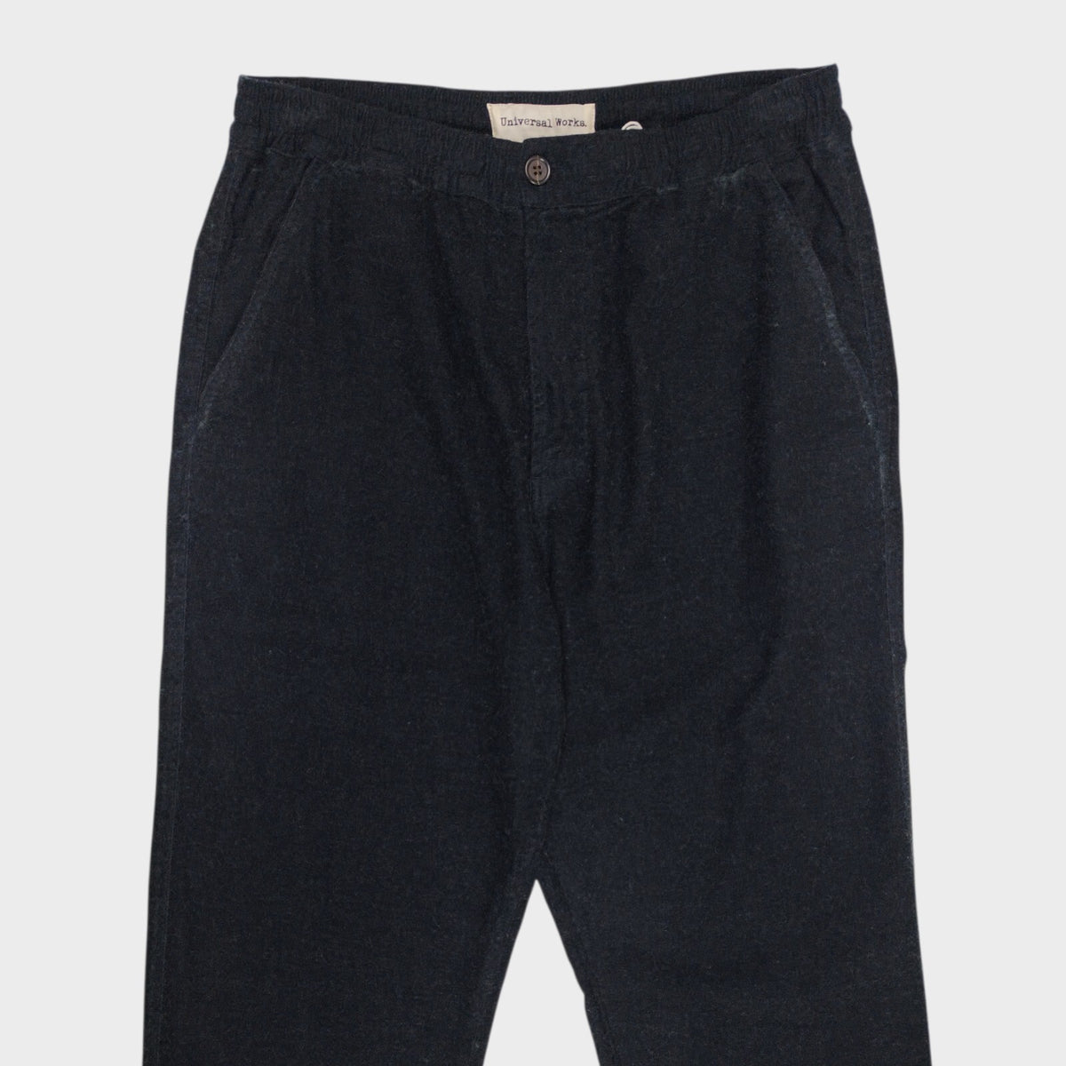 UNIVERSAL WORKS Men's Charcoal Soft Flannel Elasticated Loose Fit Trousers