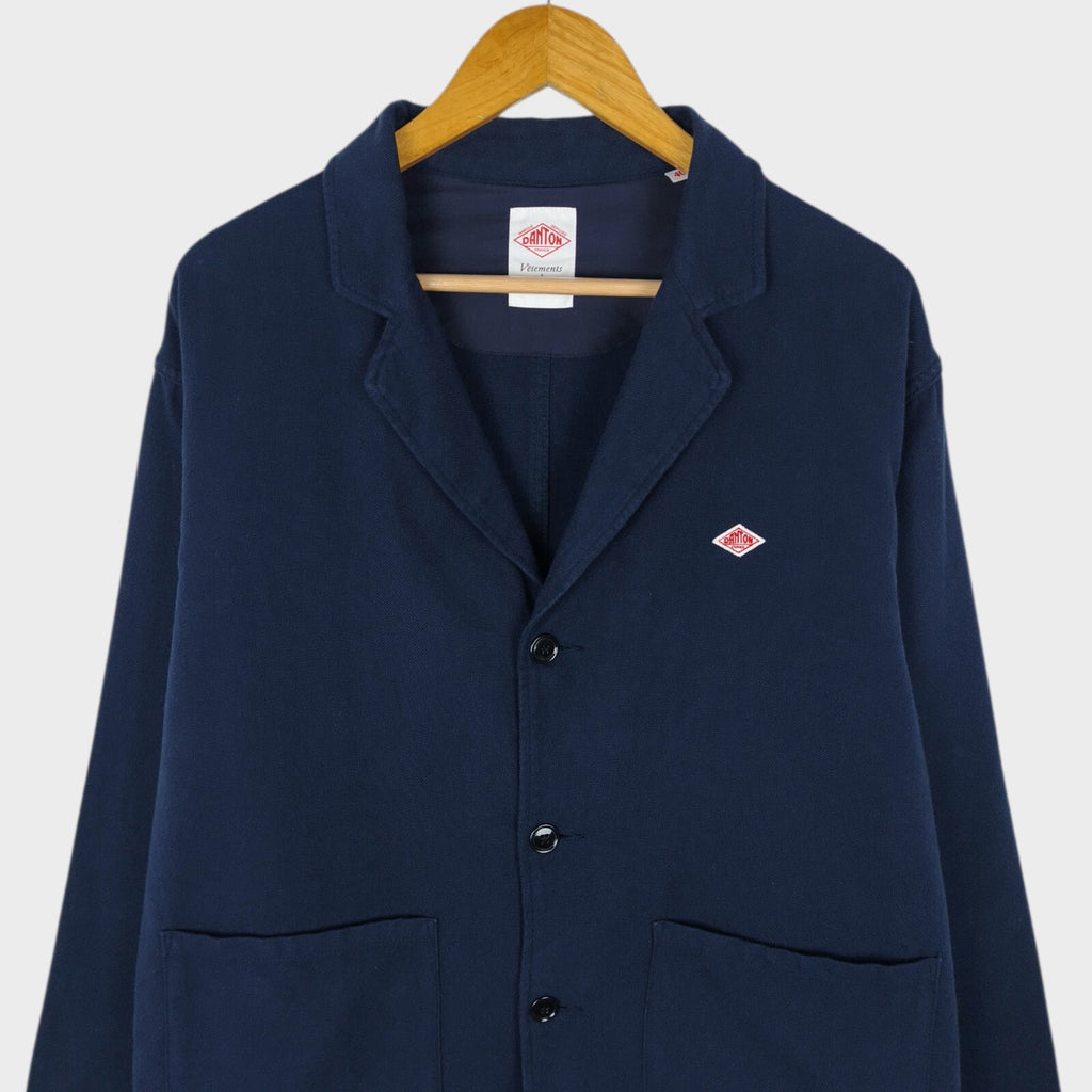 DANTON Men's Navy Blue Made in Japan 100% Cotton Chore Jacket