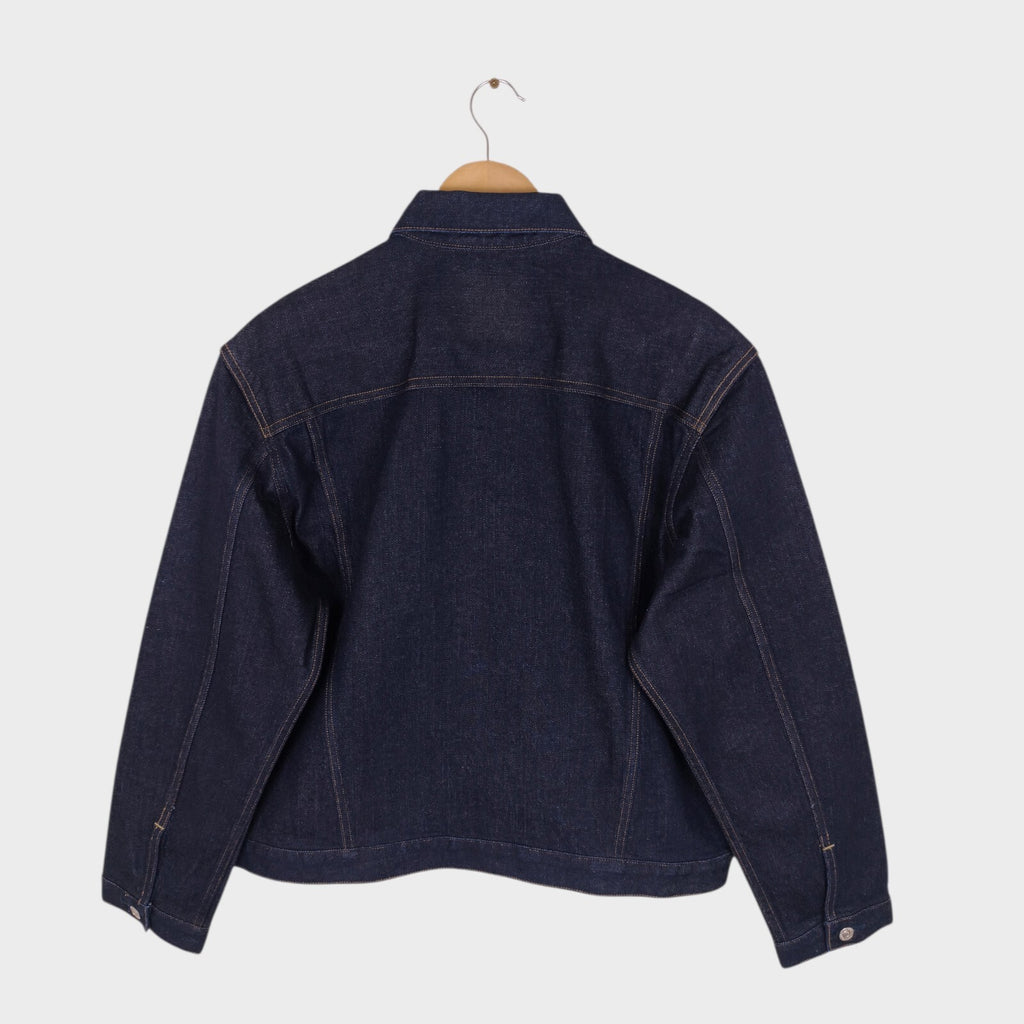 EDWIN Japan Men's Dark Blue Cropped Trucker Jacket
