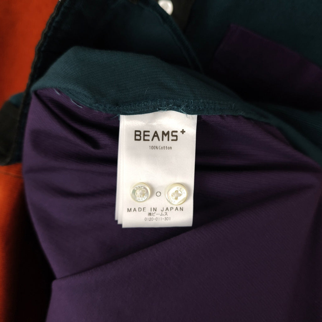 BEAMS PLUS Men's Made in Japan Colourblock Corduroy Shirt