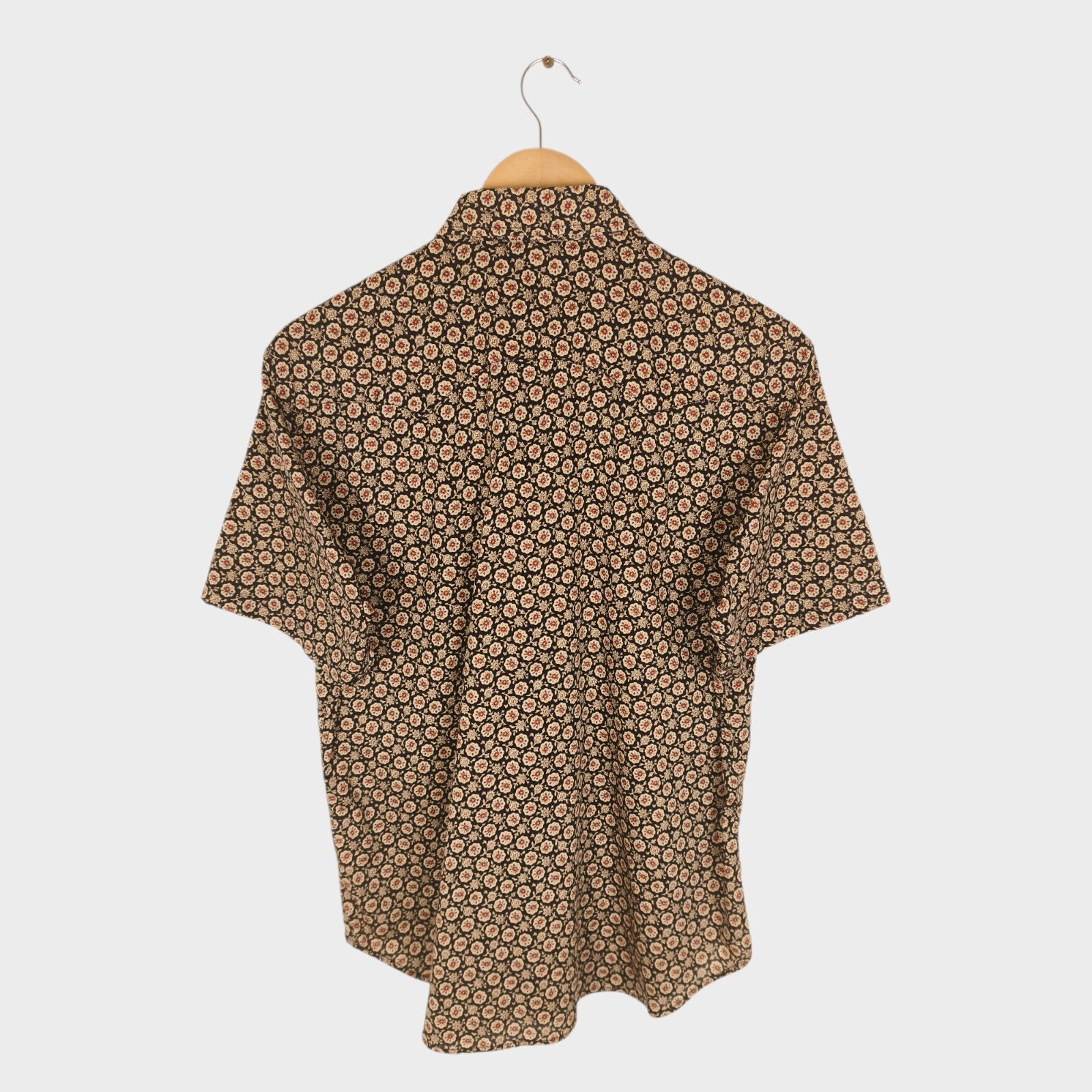 SUGAR CANE Men's Made in Japan Floral Print Short Sleeved Western Shirt