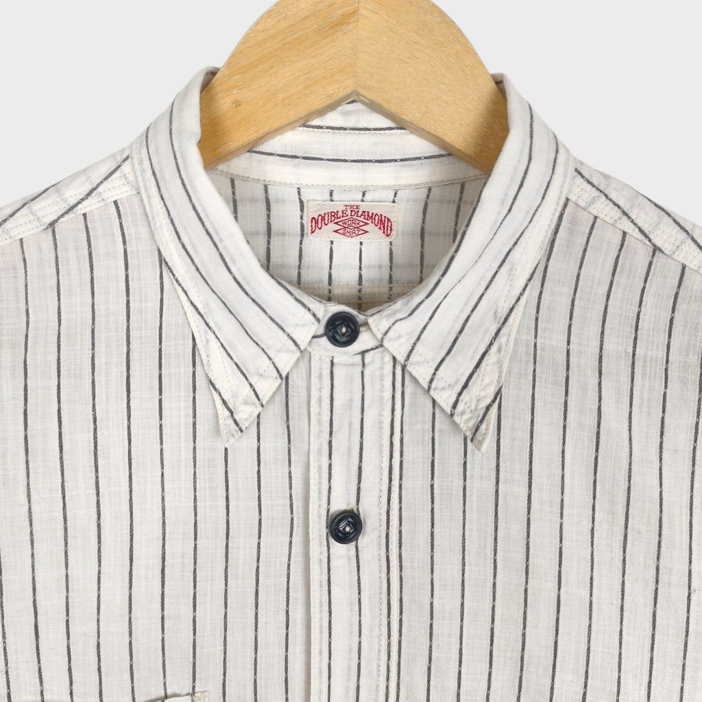 THE REAL MCCOY'S Men's Made in Japan Double Diamond Striped Cotton Shirt