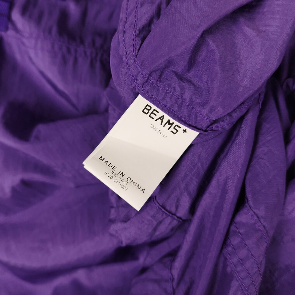 BEAMS PLUS Men's Purple Oversized Fit Nylon Sports Smock Anorak Parka Jacket