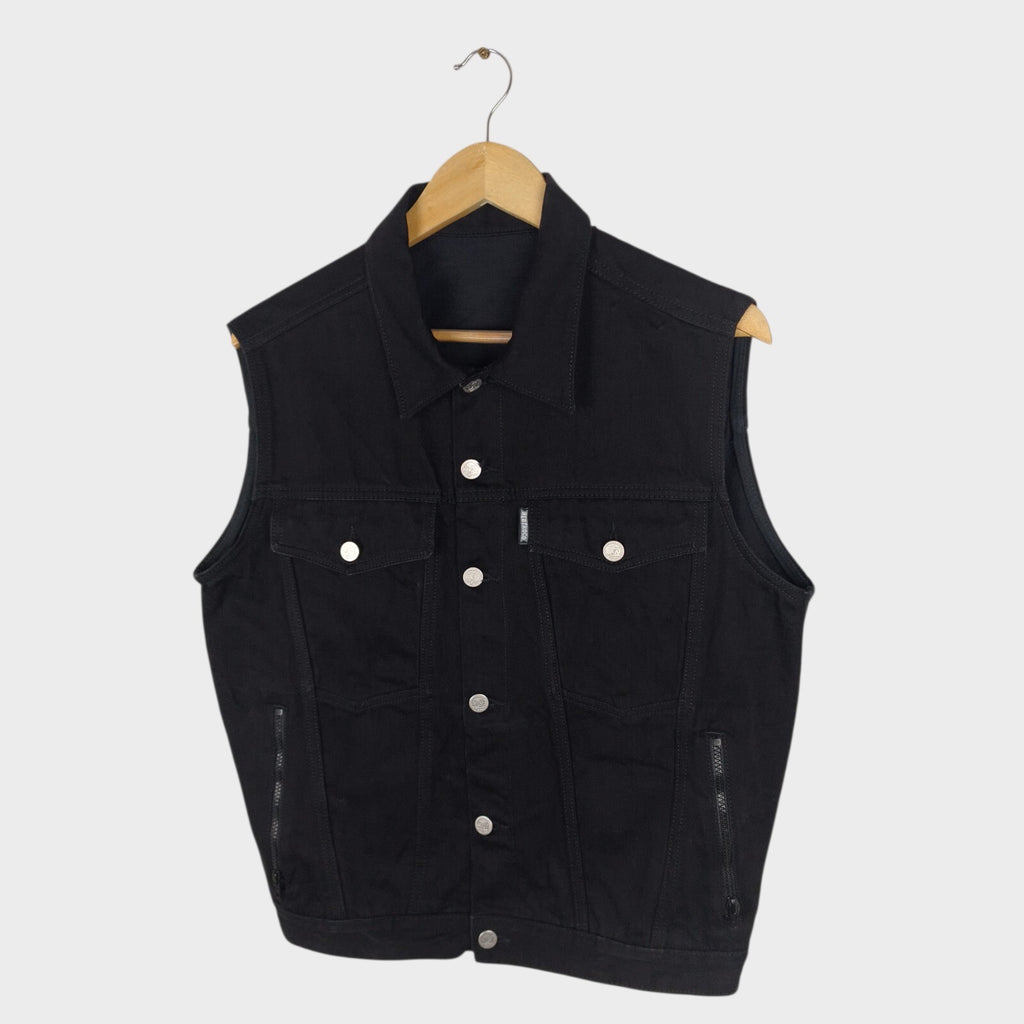 HEBTROCO Men's Made in England Pata Negra Rider's Selvedge Denim Vest