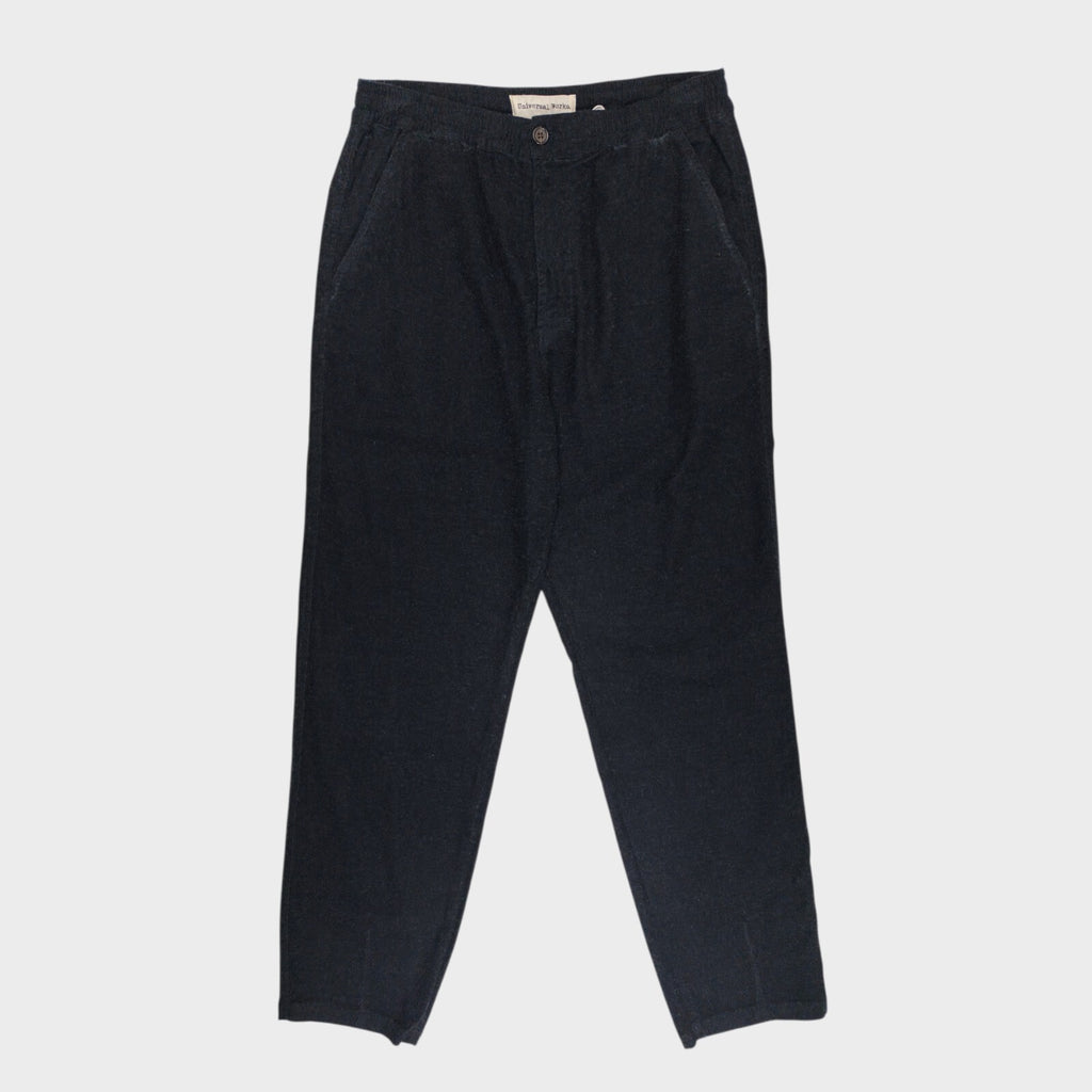 UNIVERSAL WORKS Men's Charcoal Soft Flannel Elasticated Loose Fit Trousers