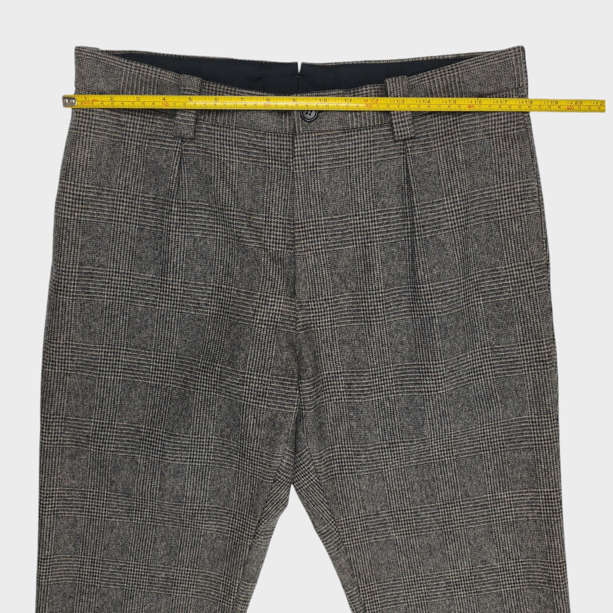 MARGARET HOWELL Men's Fox Brothers Grey Glen Check 100% Wool Trousers