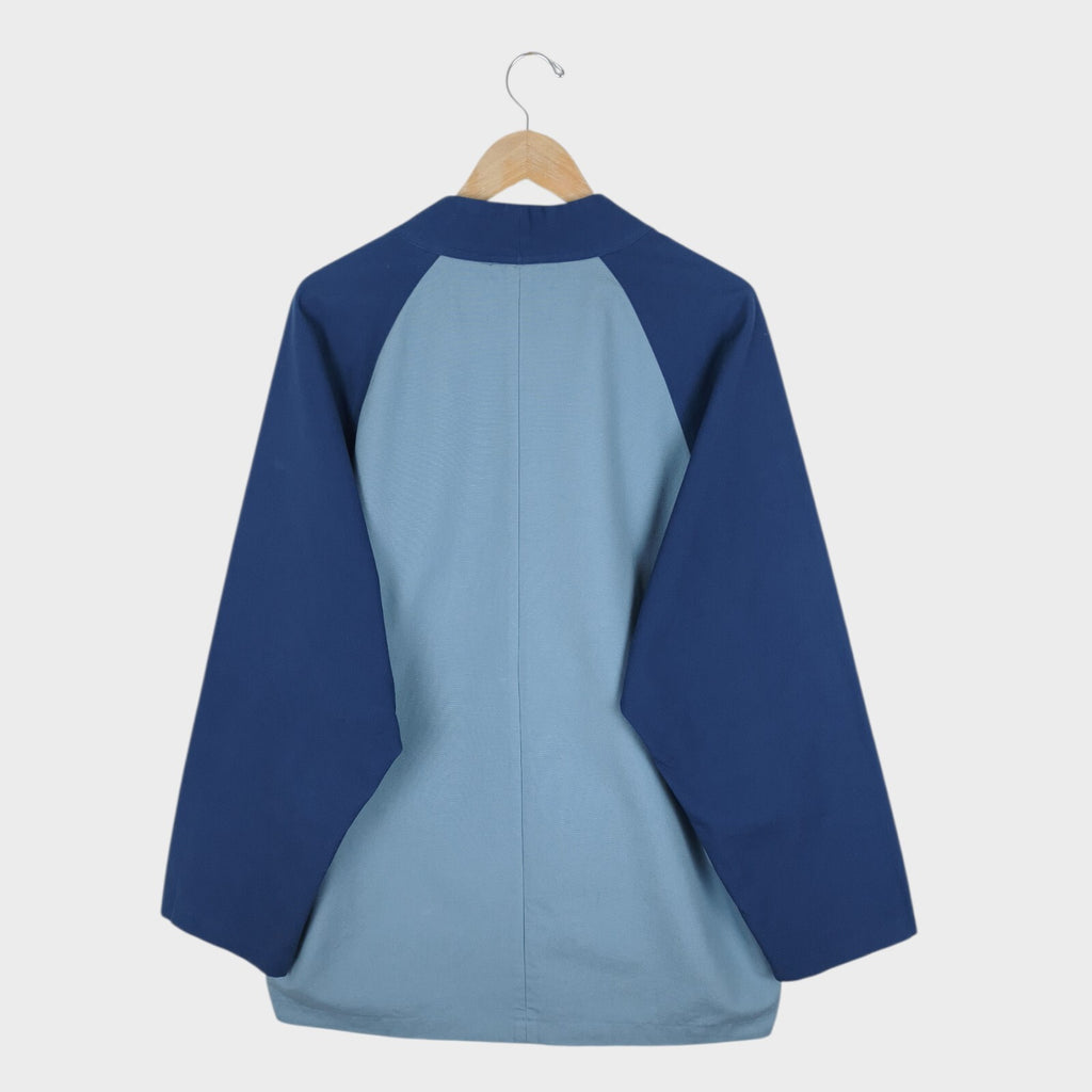 PUBLIC TOKYO Men's Made in Japan Blue Colourblock Kimono Haori Jacket