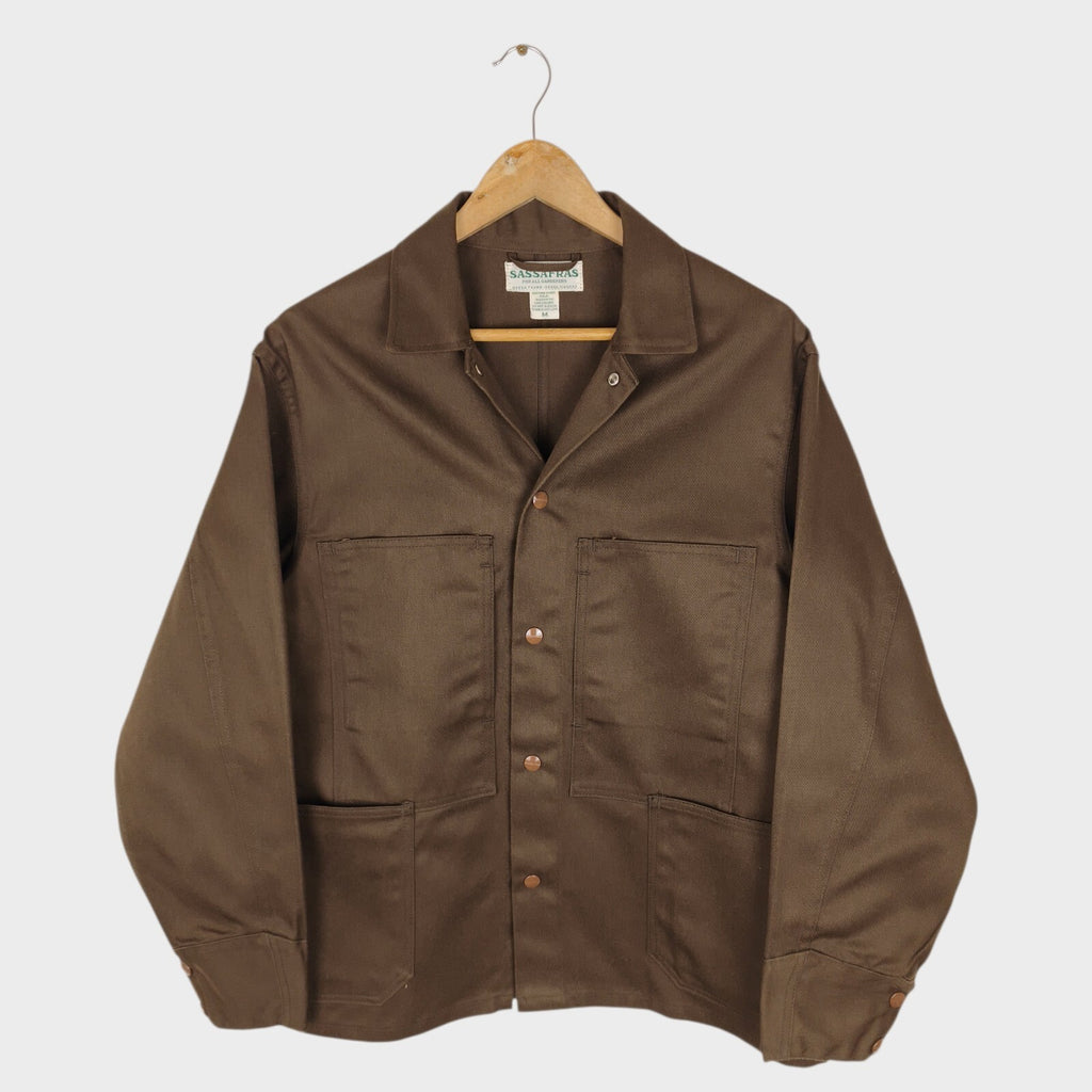 SASSAFRAS Men's Made in Japan Brown Transplant Chore Jacket