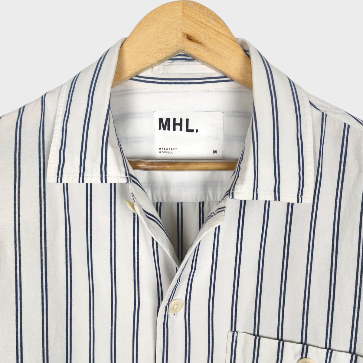 MHL MARGARET HOWELL Men's Striped Cotton Linen Shirt
