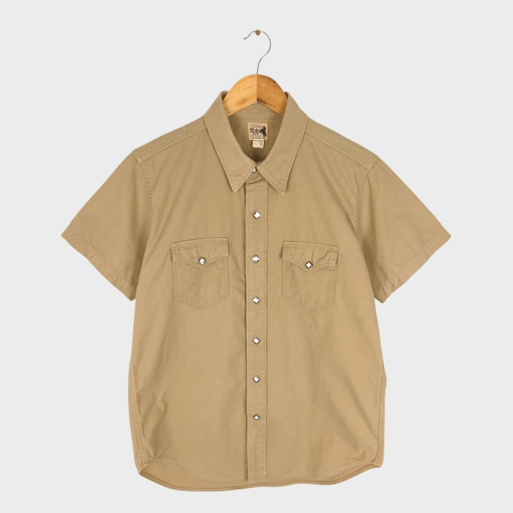THE REAL MCCOY'S Men's Made in Japan Beige Nep Cotton Western Shirt