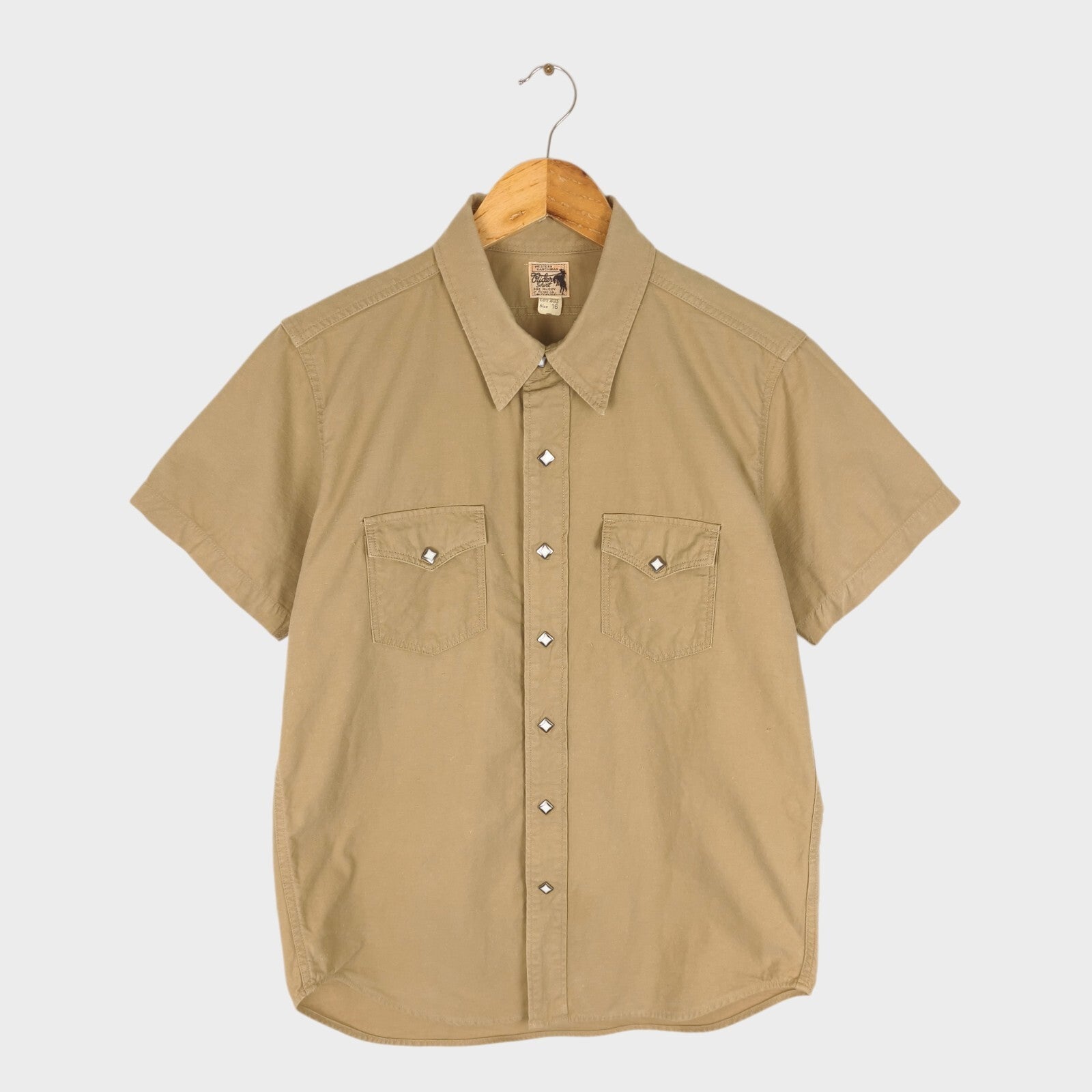 THE REAL MCCOY'S Men's Made in Japan Beige Nep Cotton Western Shirt