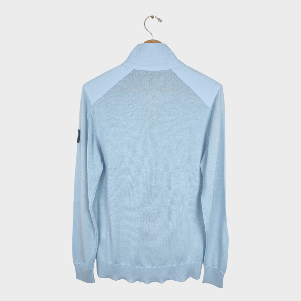 BELSTAFF Men's Light Blue Wool Blend Kinsdale Zip Jacket