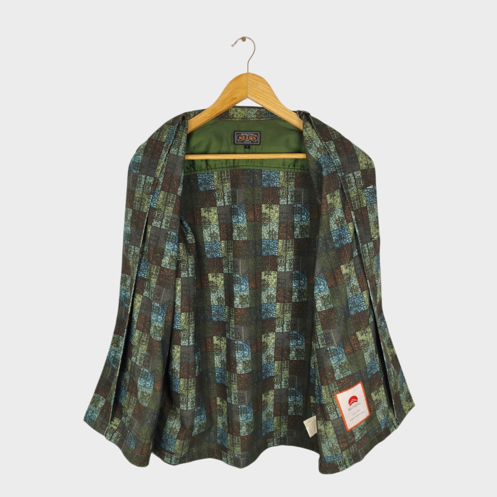 BEAMS PLUS Men's Multicoloured Patchwork Print Komatsu Chore Jacket