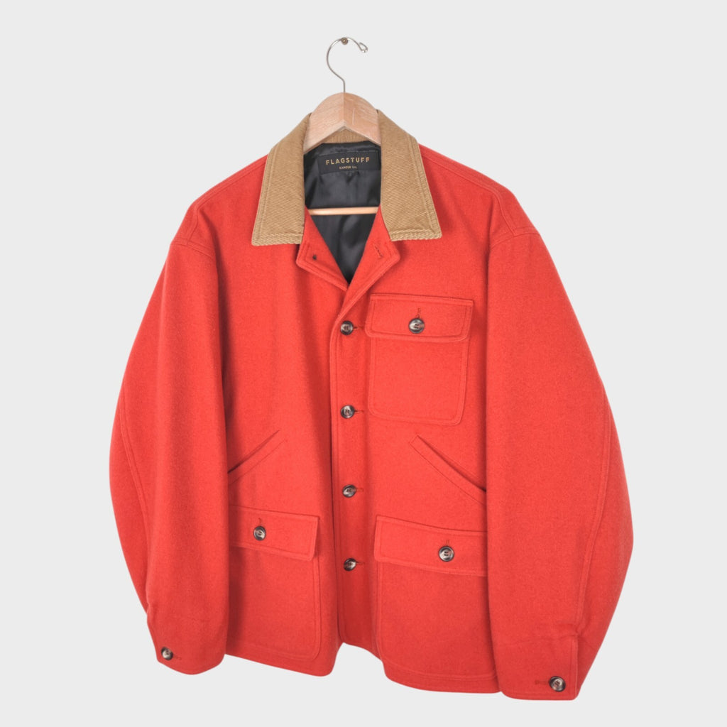FLAGSTUFF Men's Made in Japan 100% Wool Melton Hunting Jacket