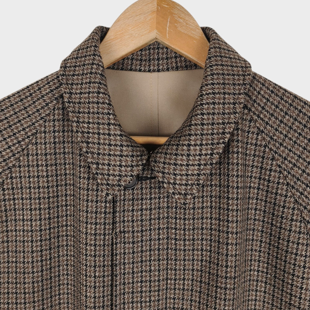 BEAMS PLUS Men's Dogtooth Heavyweight Reversible Balmacaan Coat