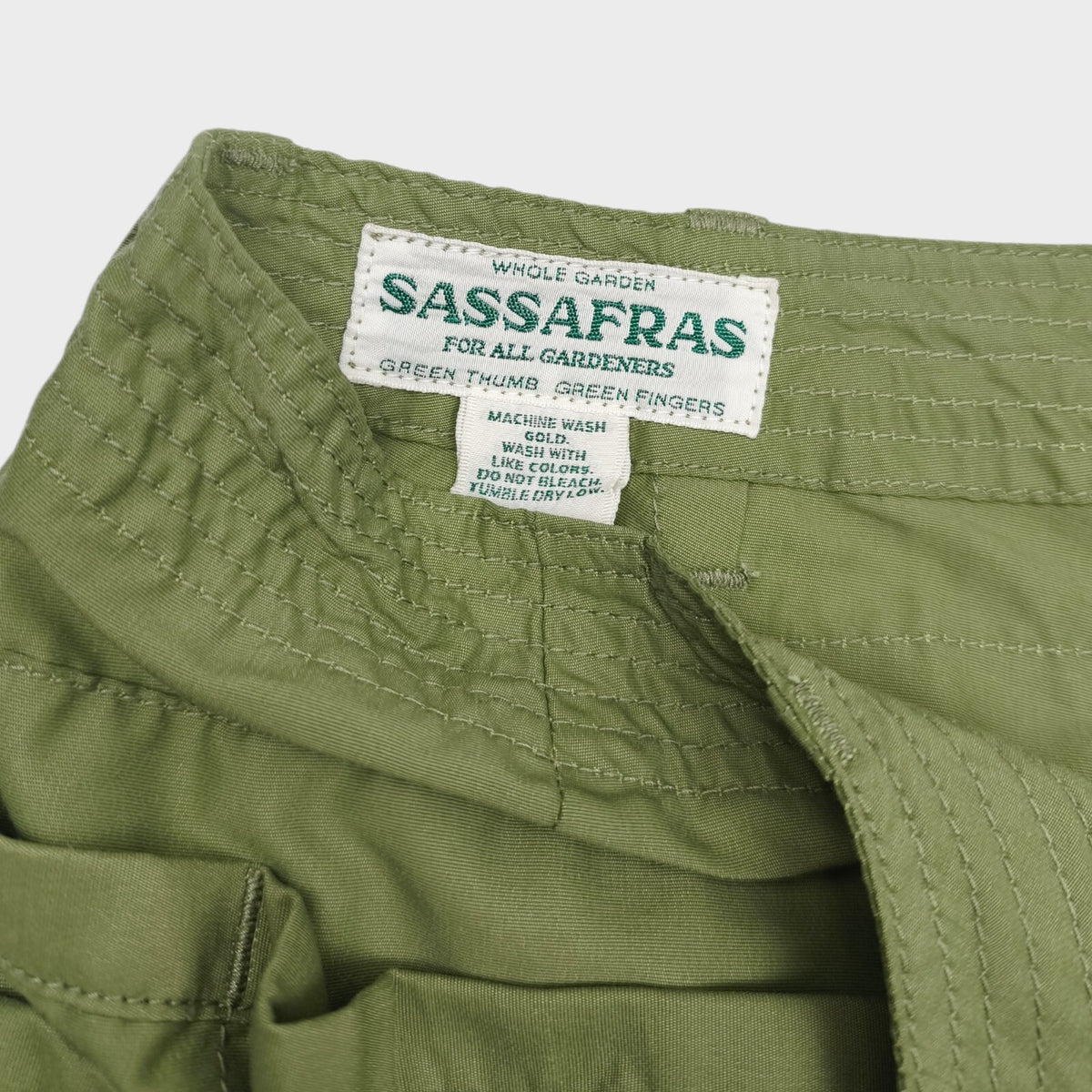 SASSAFRAS Men's Made in Japan Green Overgrown Hiker Cargo Shorts