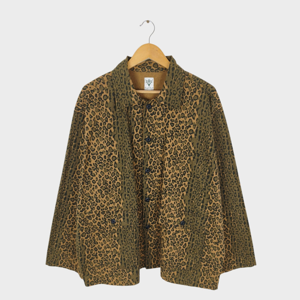 SOUTH2 WEST8 Men's Leopard Print Cotton Chore Jacket