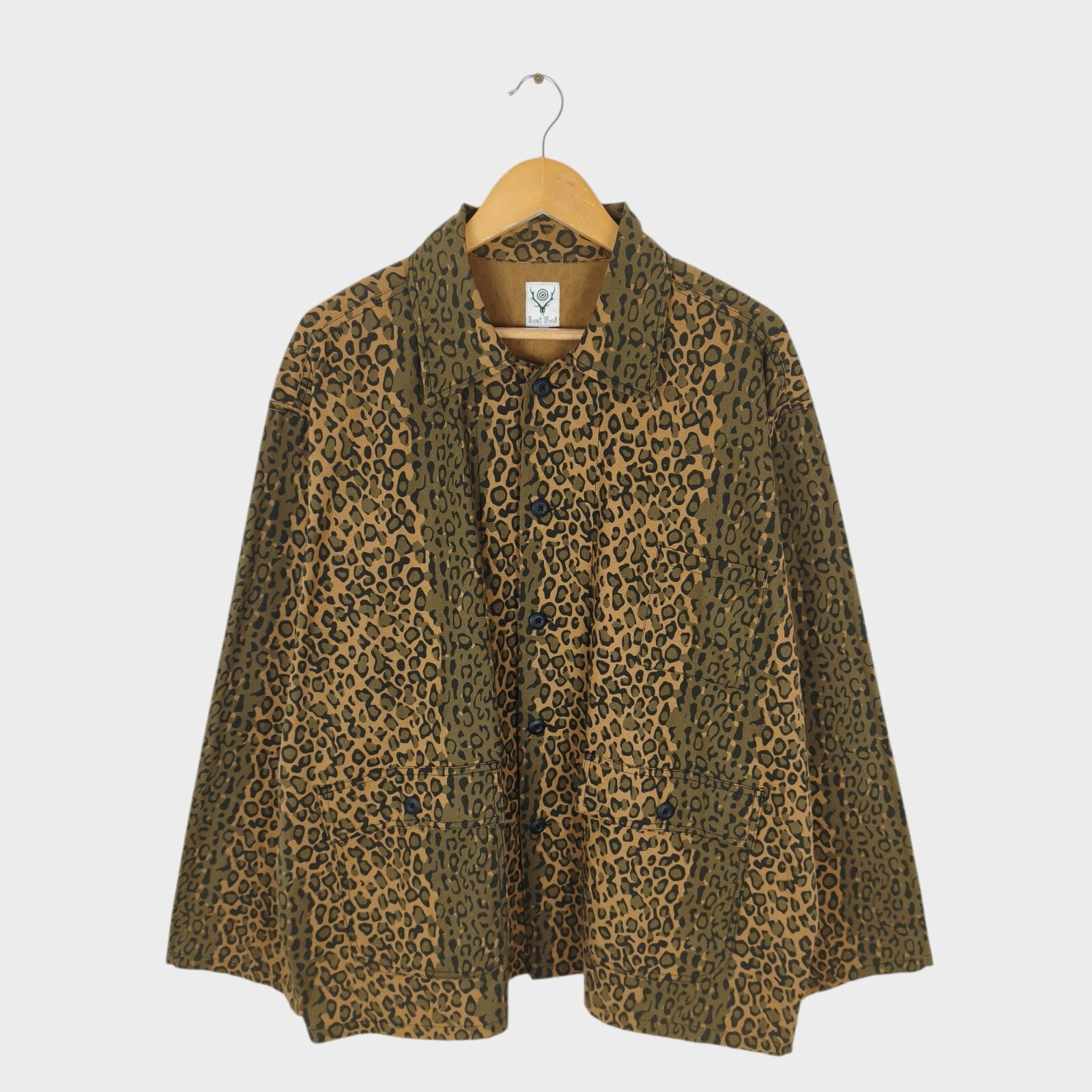 SOUTH2 WEST8 Men's Leopard Print Cotton Chore Jacket
