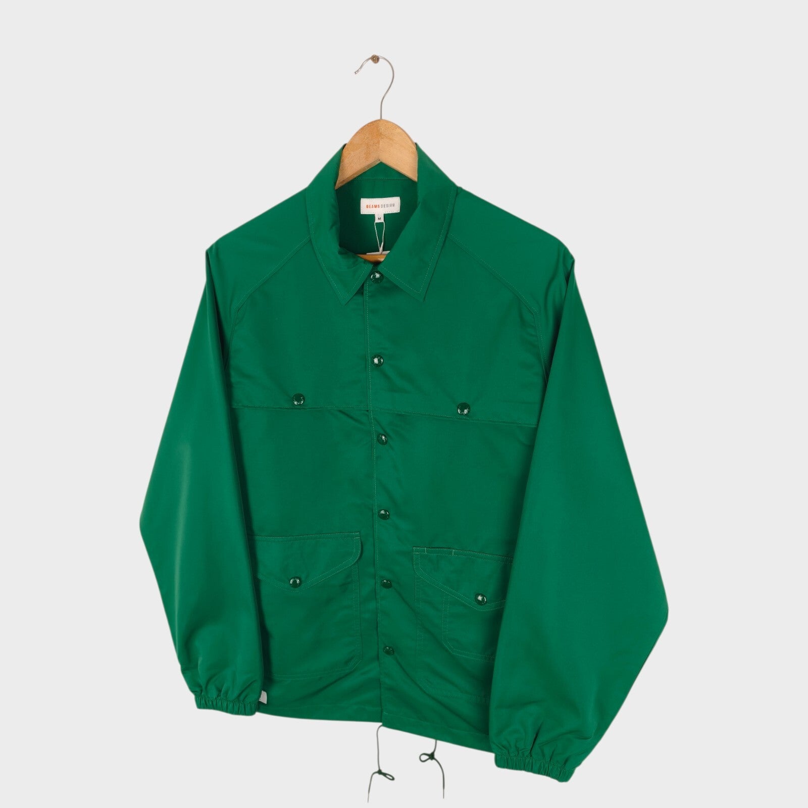 BEAMS Men's Green Lightweight Water Repellent Utility Jacket