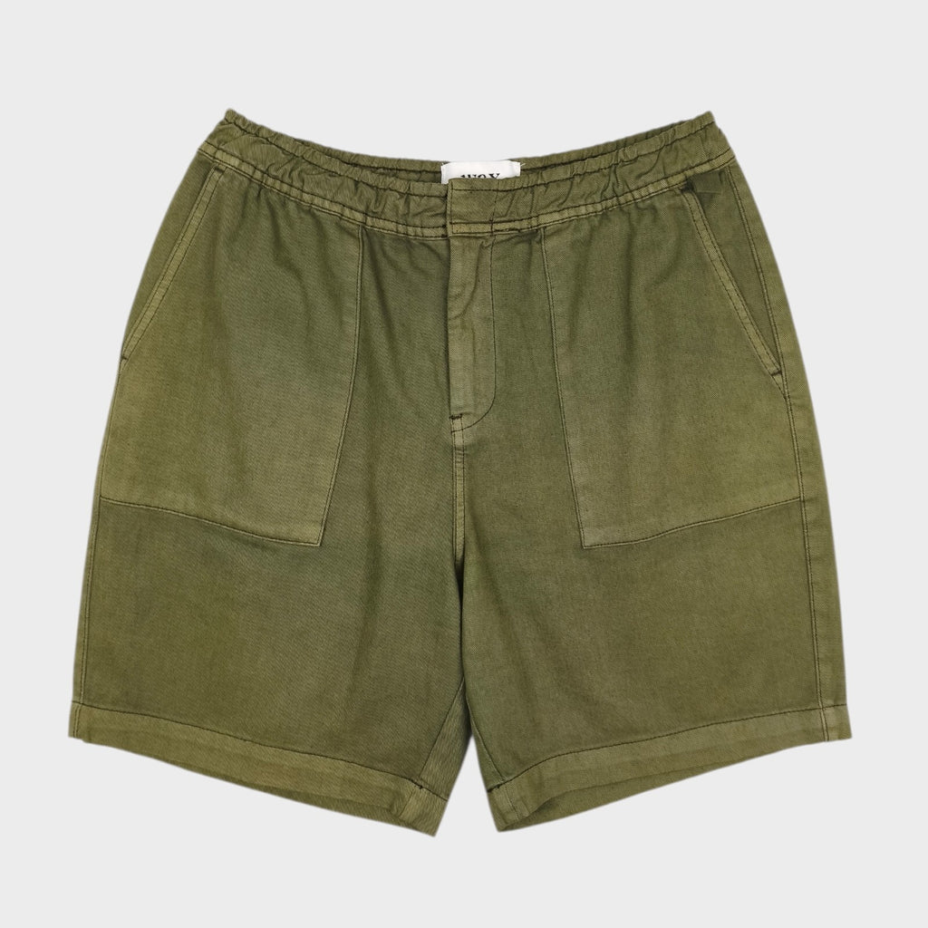 WAX LONDON Men's Olive Green Garment Dyed Sweat Shorts