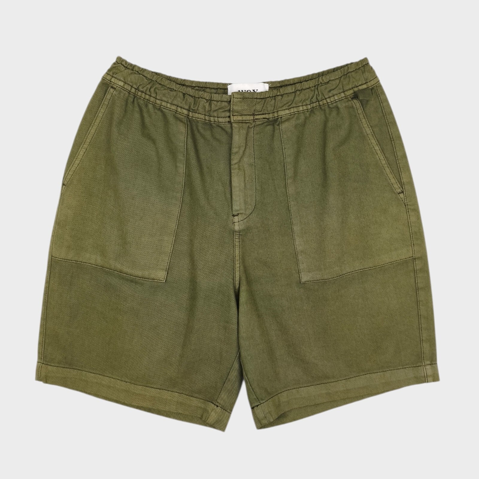WAX LONDON Men's Olive Green Garment Dyed Sweat Shorts
