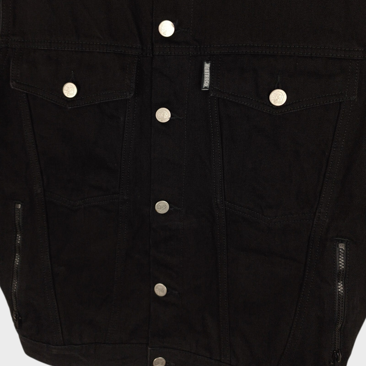 HEBTROCO Men's Made in England Pata Negra Rider's Selvedge Denim Vest