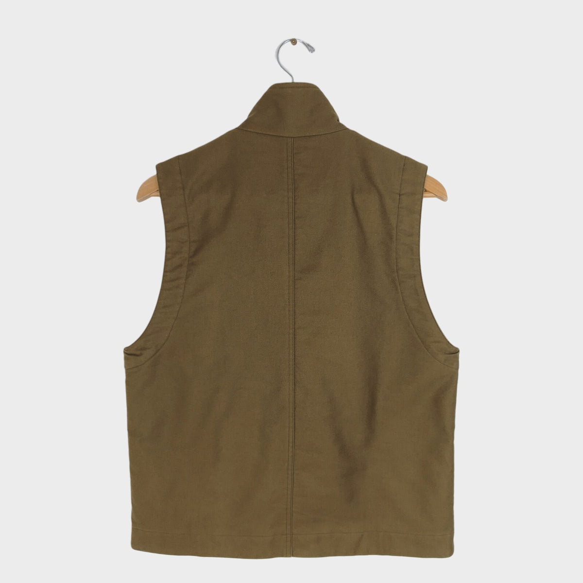 MHL MARGARET HOWELL Men's Khaki Green Moleskin Padded Zip Vest