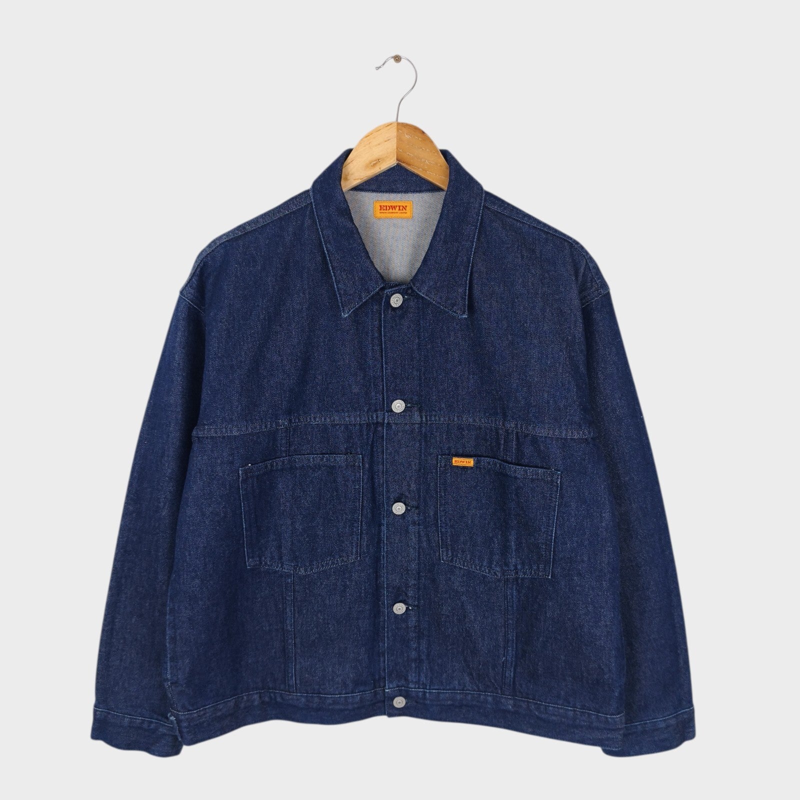 EDWIN Japan Men's Dark Blue Denim Trucker Jacket
