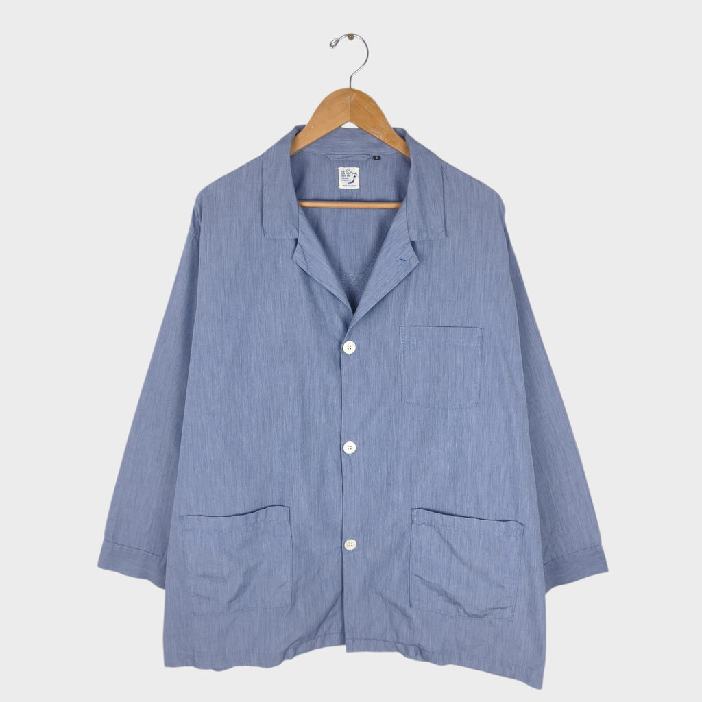 ORSLOW Men's Made in Japan Blue Pajama Overshirt Jacket