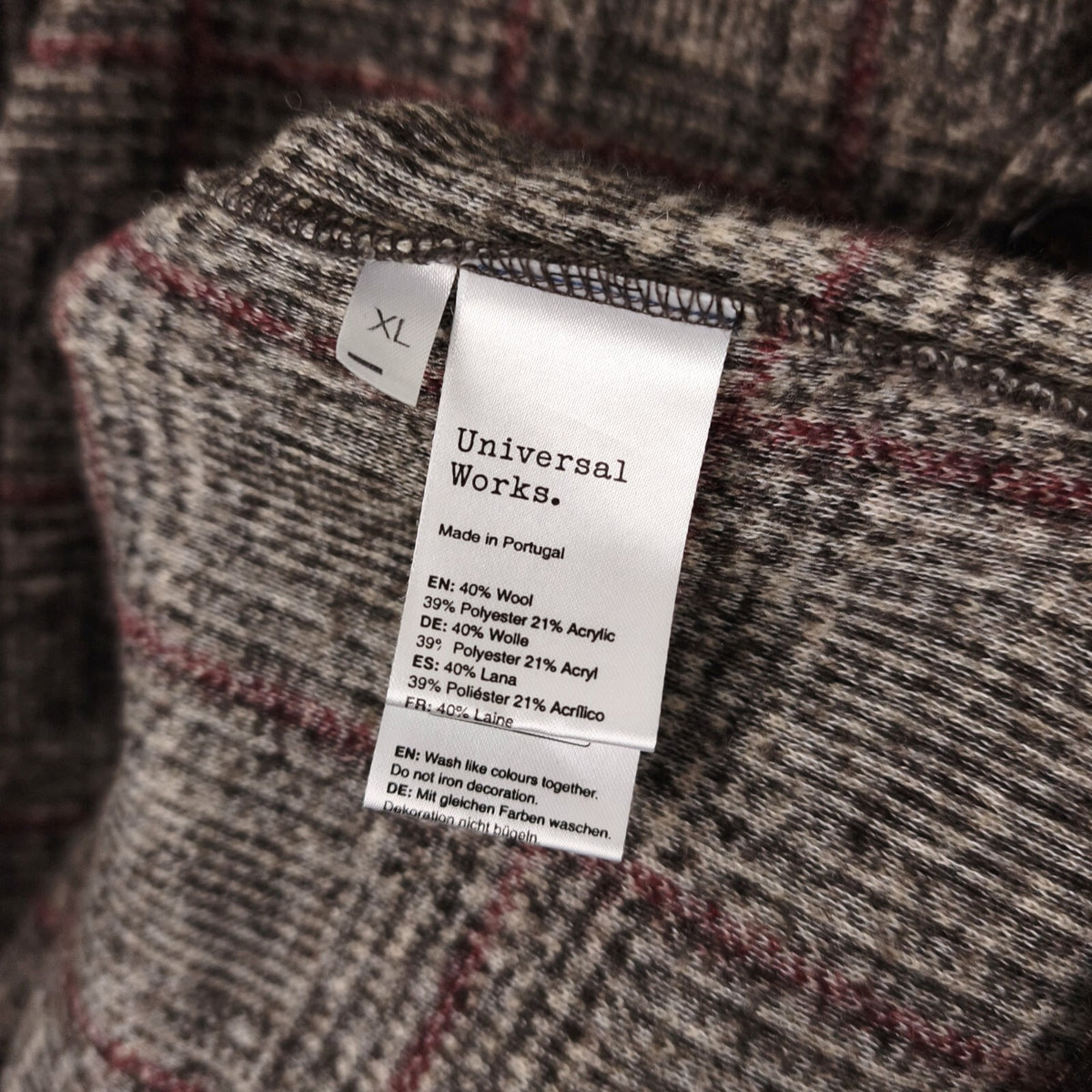 UNIVERSAL WORKS Men's Checked Wool Blend Cardigan