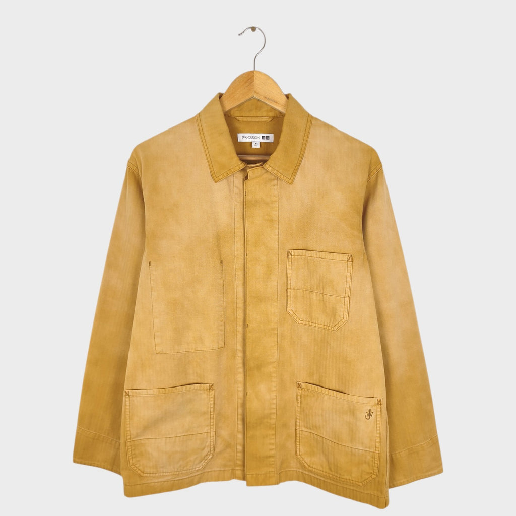 J.W. ANDERSON x UNIQLO Men's Washed Brown Embroidered Logo Chore Jacket
