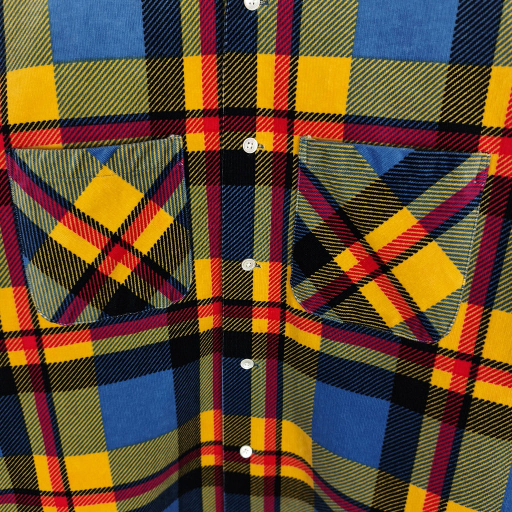 BEAMS PLUS Men's Made in Japan Multicoloured Check Corduroy Overshirt
