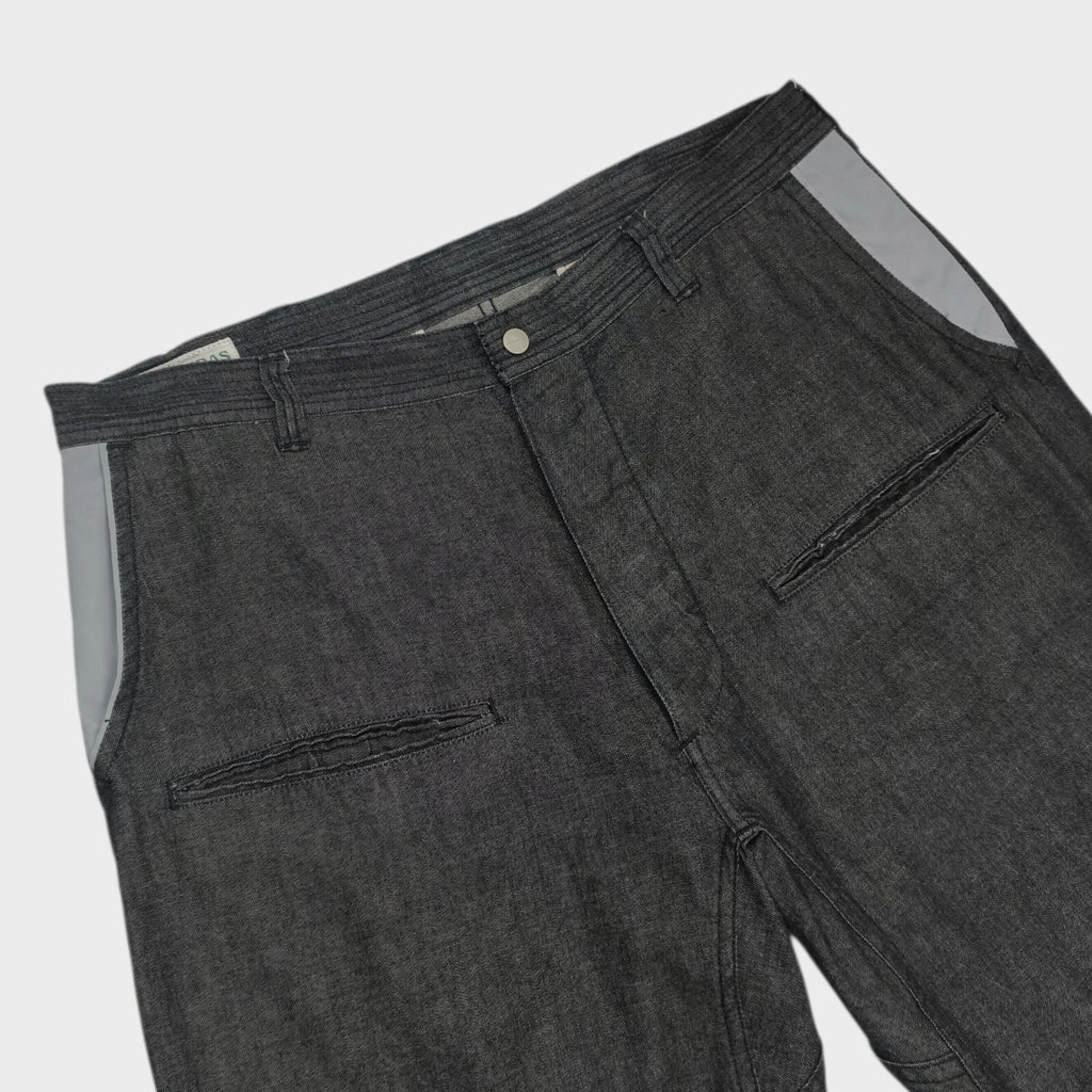 SASSAFRAS Men's Made in Japan Grey Wheel Barrow Denim Shorts