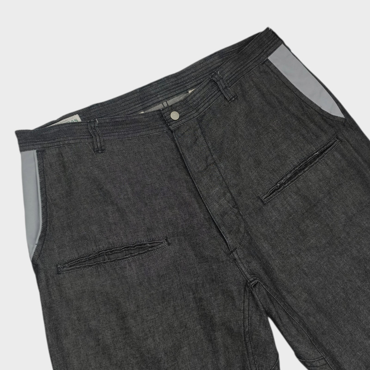SASSAFRAS Men's Made in Japan Grey Wheel Barrow Denim Shorts