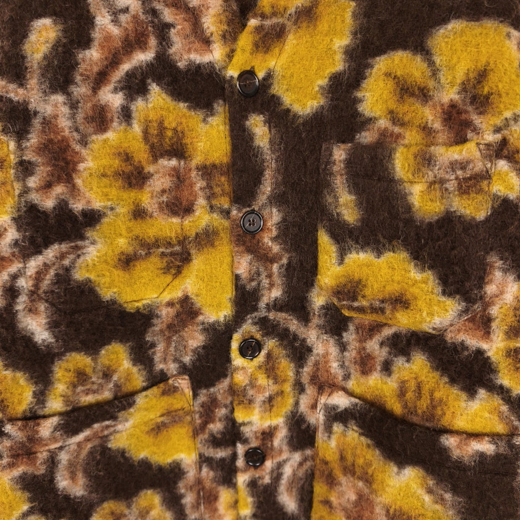 UNIVERSAL WORKS Men's Floral Shaggy Wool Fleece Cardigan