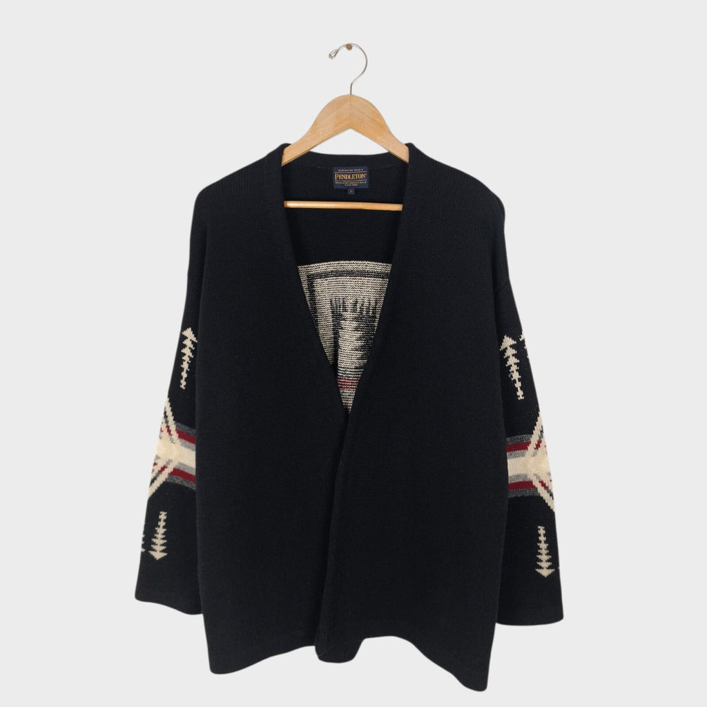 PENDLETON Men's Navajo Jacquard Wool Blend Open Cardigan
