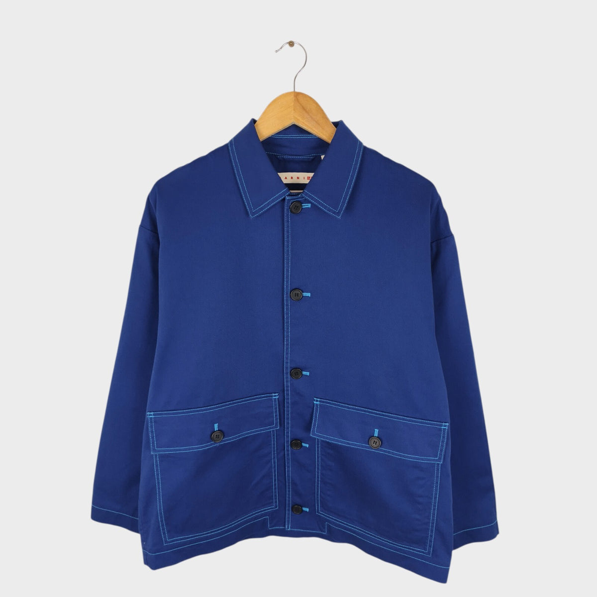 MARNI x UNIQLO Men's Blue Cotton Twill Utility Chore Jacket