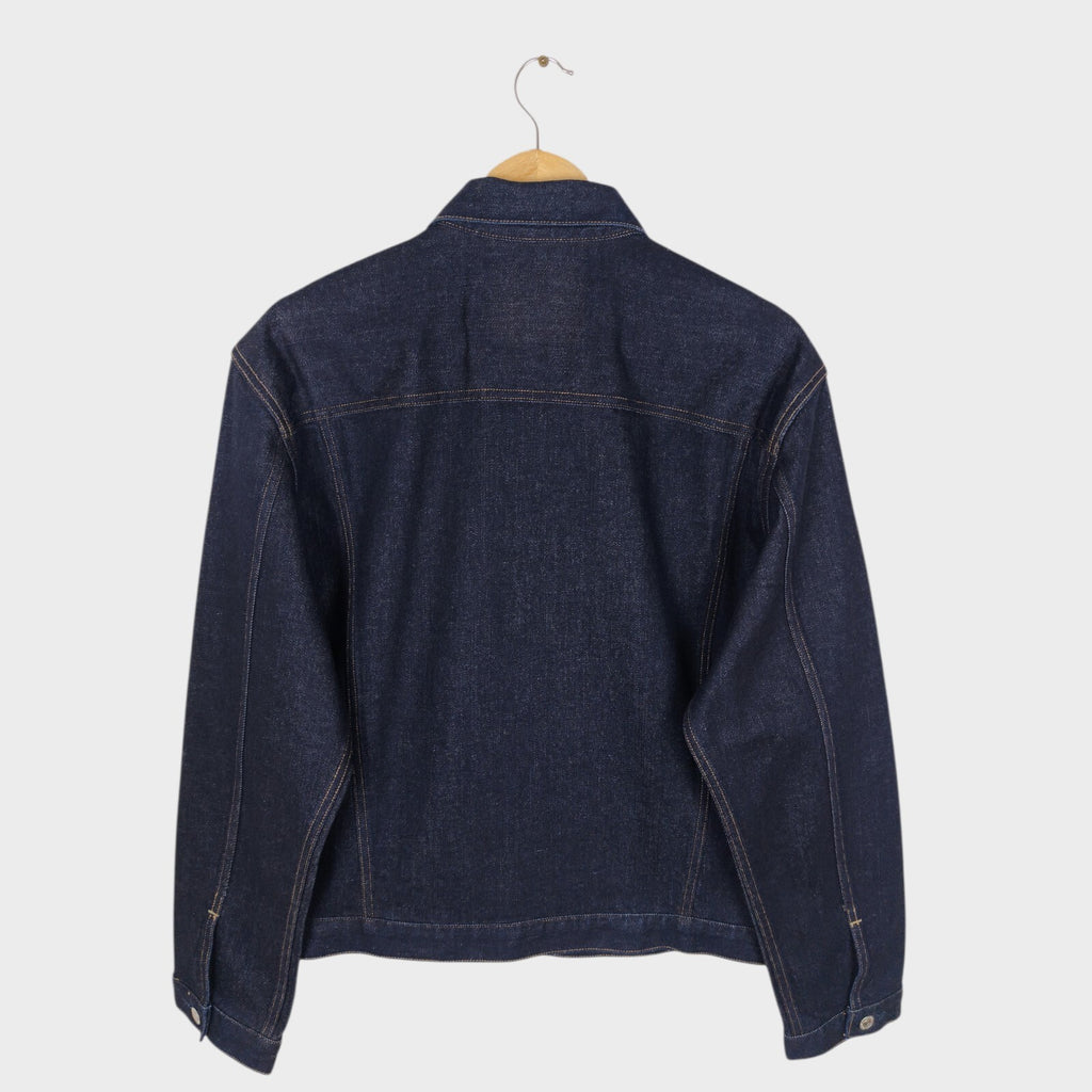 EDWIN Japan Men's Dark Blue Cropped Trucker Jacket