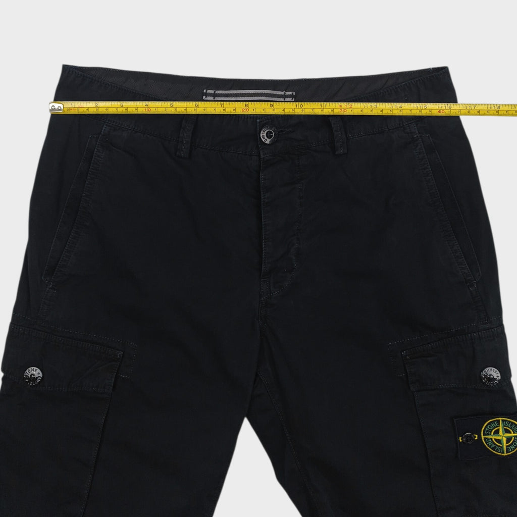 STONE ISLAND Men's Black Garment Dyed Type SL Cargo Shorts