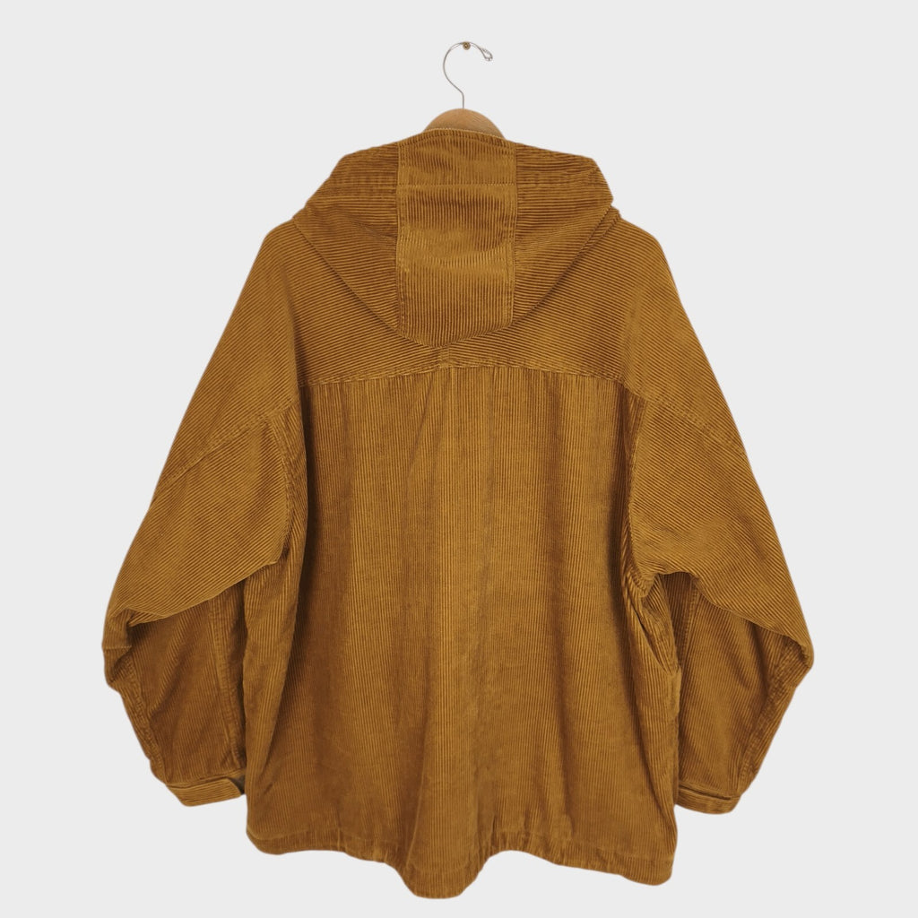 BEAMS Men's Camel Oversized Fit Corduroy Parka Jacket