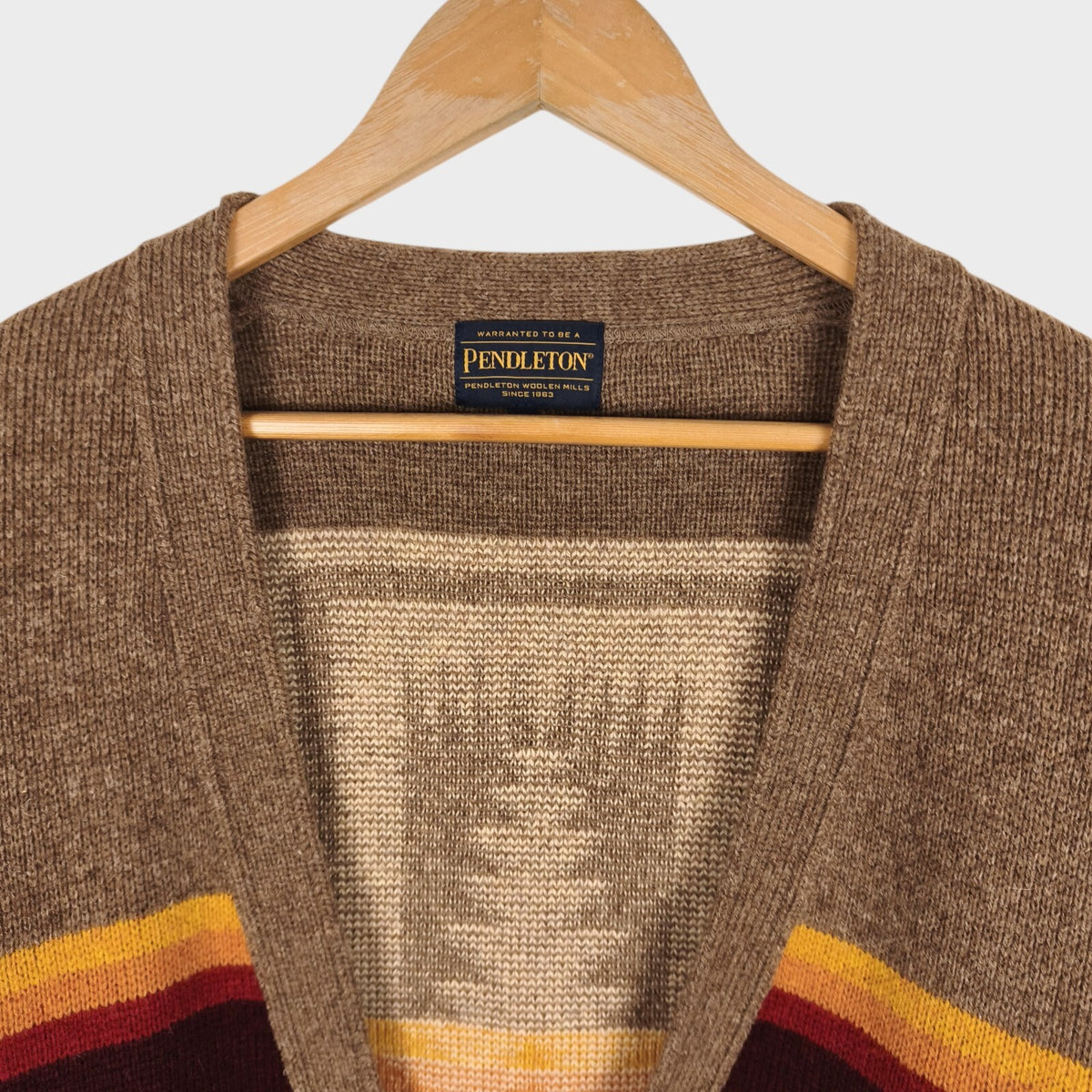 PENDLETON Men's Navajo Jacquard Wool Blend Open Cardigan