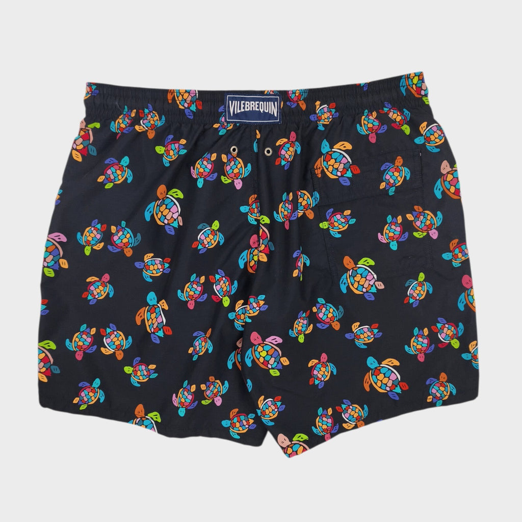 VILEBREQUIN Men's Black Turtle Print Moorea Swim Shorts
